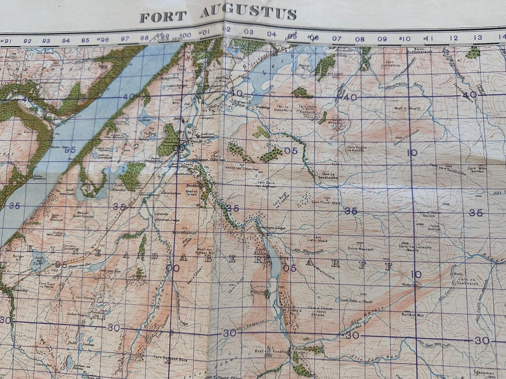 Original WW2 British Army GSGS Map of Scotland - Fort Augustus - The Militaria Shop