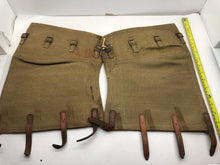 Load image into Gallery viewer, Original WW2 British Army 37 Pattern Despatch Riders High Sided Spats 1942 Dated - The Militaria Shop