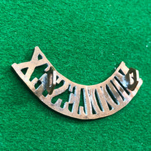 Load image into Gallery viewer, Original WW1 British Army Brass Shoulder Title - Middlesex - The Militaria Shop