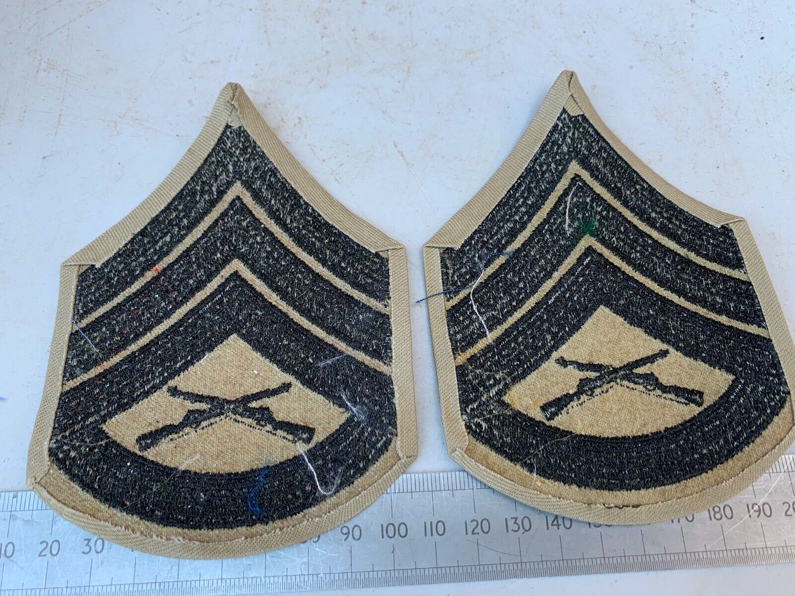 Pair of USMC United States Marine Corps Army Rank Chevrons - Staff Sergeant - The Militaria Shop