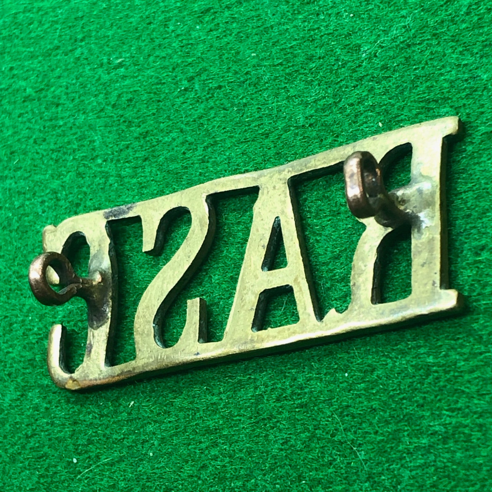 Original WW2 British Army Brass Shoulder Title - RASC Royal Army Service Corps - The Militaria Shop