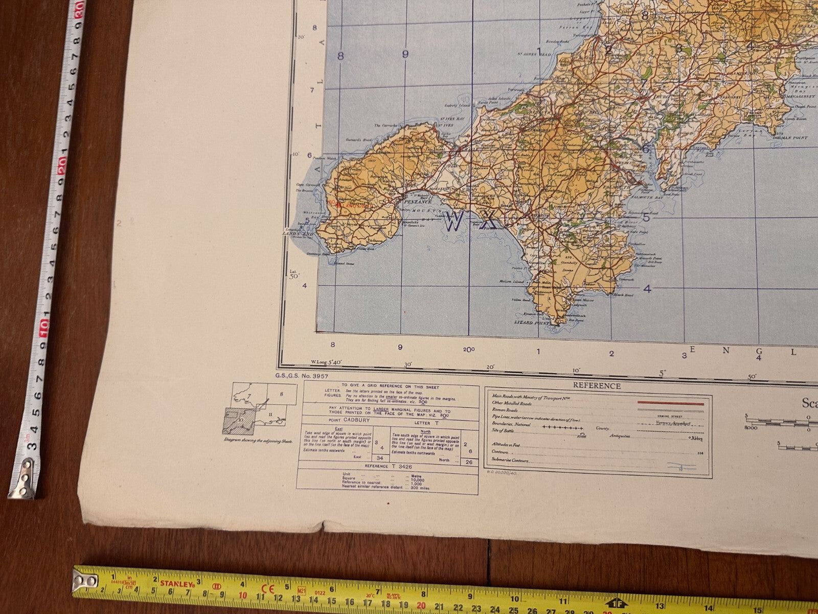 Original WW2 British Army RAF Navy Base Map of England - South West - Cornwall - The Militaria Shop