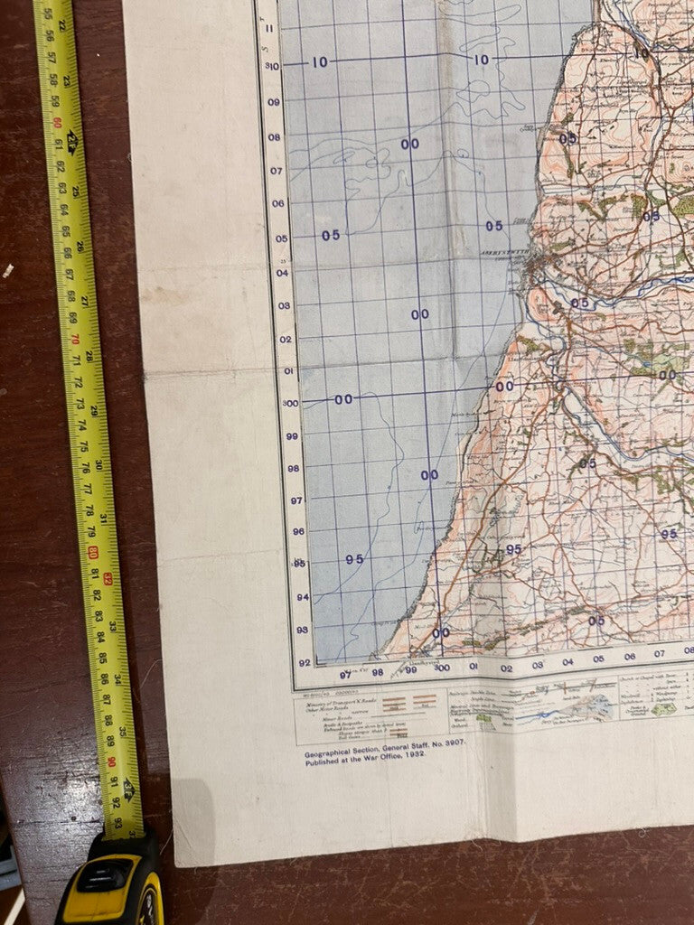 Original WW2 British Army GSGS OS Map of Wales - Barmouth & Aberystwyth - The Militaria Shop