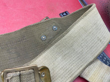 Load image into Gallery viewer, Original WW1 British Army 1908 Pattern Canvas Waist Belt - 32" Waist - The Militaria Shop
