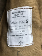 Load image into Gallery viewer, Original British Army Battledress Jacket - Size 5 - 37" Chest - Royal Engineers - The Militaria Shop