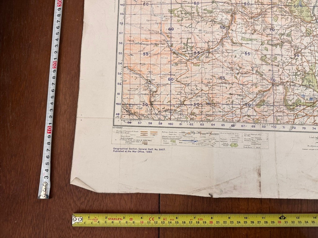 Original WW2 British Army GSGS OS Map of Great Britain - Wrexham & Oswestry - The Militaria Shop