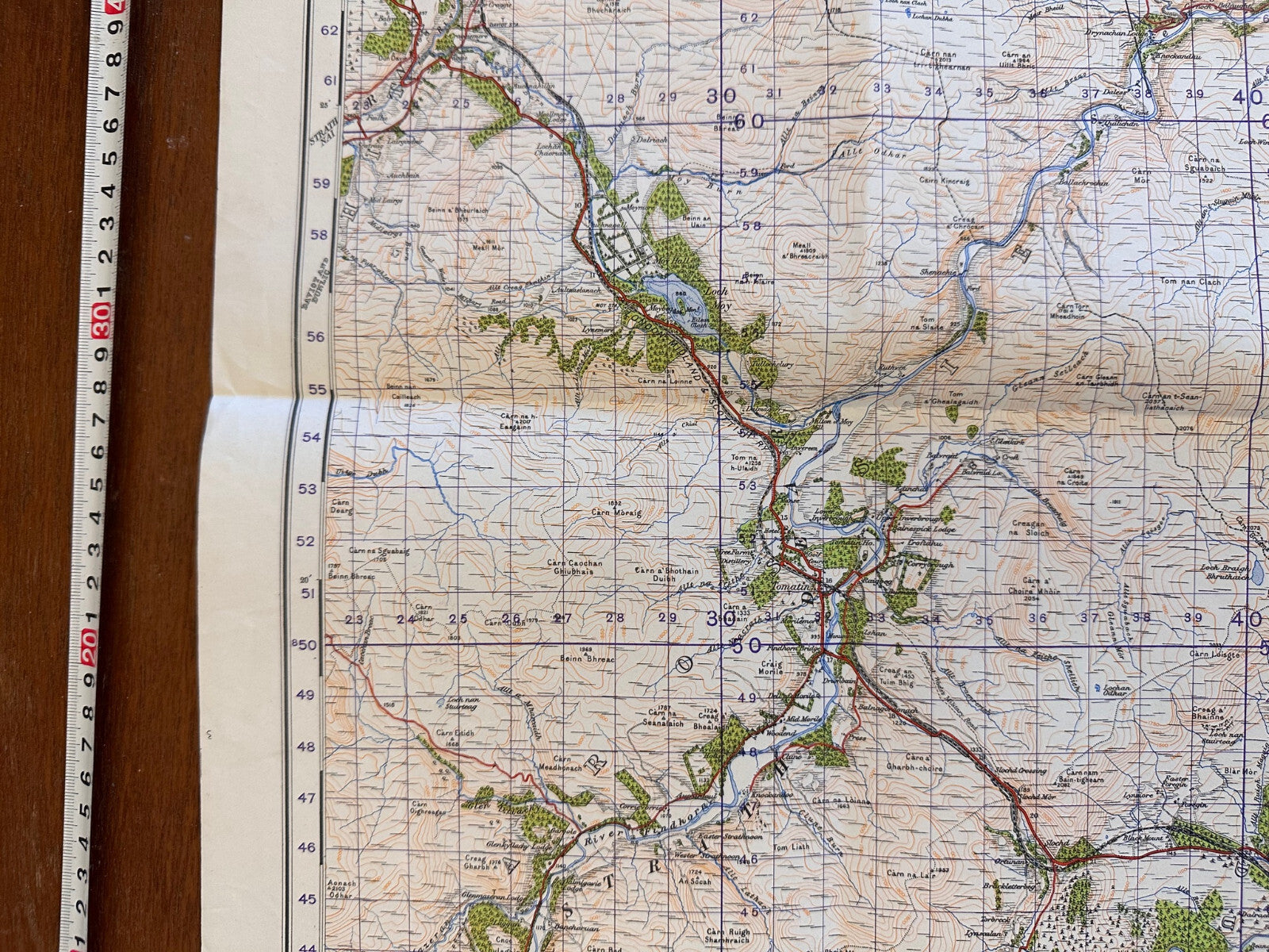 Original WW2 British Army GSGS Map of Scotland - Grantown on Spey & Strath Dearn - The Militaria Shop