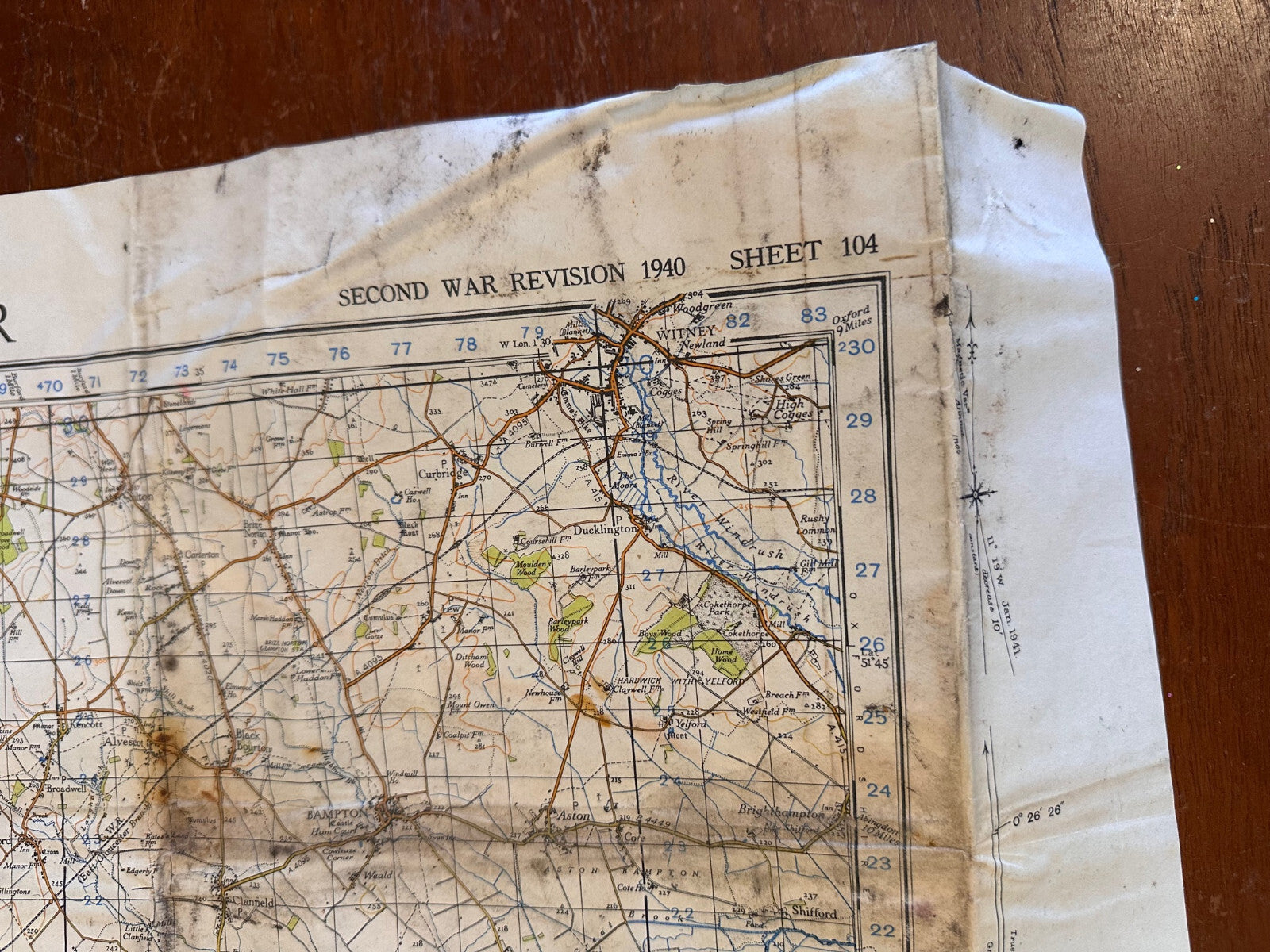 Original WW2 British Army GSGS OS Map England - Swindon & Cirencester - The Militaria Shop