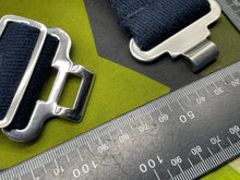 Load image into Gallery viewer, Original British Royal Navy Blue Canvas Stable Belt - Approx 46" Waist - The Militaria Shop