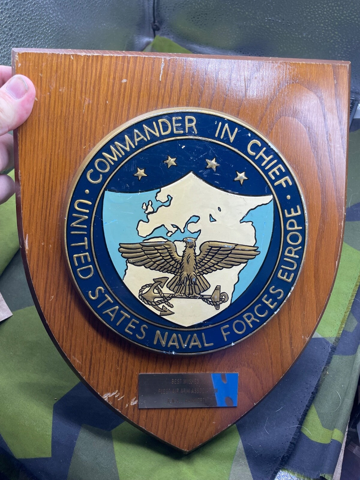 Original Wall Plaque - United States Naval Forces Commander in Chief - The Militaria Shop