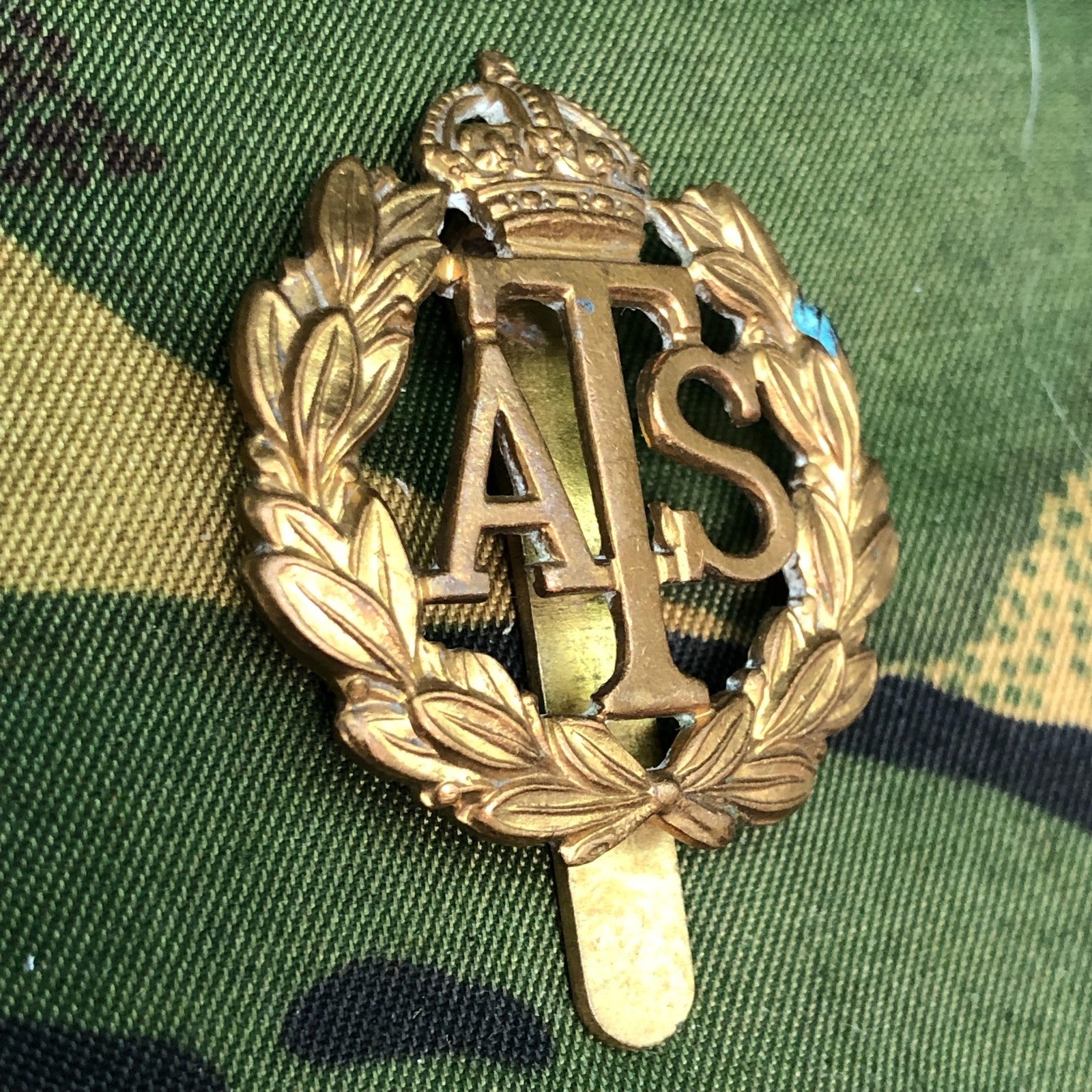Original WW2 British Cap Badge - Auxiliary Territorial Service - The Militaria Shop