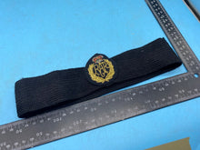Load image into Gallery viewer, Original British Royal Air Force RAF Queen's Crown Cap Badge on Band - The Militaria Shop