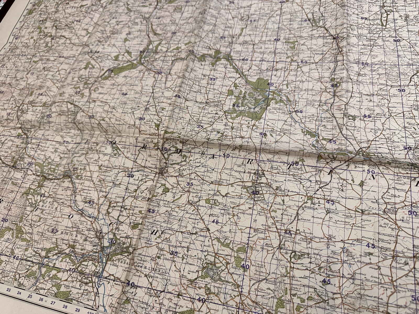 Original WW2 British Army GSGS Map of Scotland - Inverurie & Ellon - The Militaria Shop