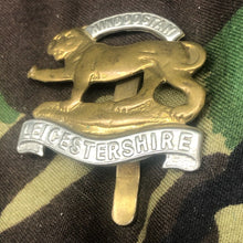 Load image into Gallery viewer, Original WW2 British Army Cap Badge - Leicestershire Regiment - The Militaria Shop