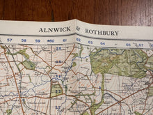 Load image into Gallery viewer, Original WW2 British Army GSGS OS Map of England - Alnwick & Rothbury - The Militaria Shop