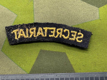 Load image into Gallery viewer, Original British Home Front - Civil Defence SECRETARIAT Shoulder Title - The Militaria Shop