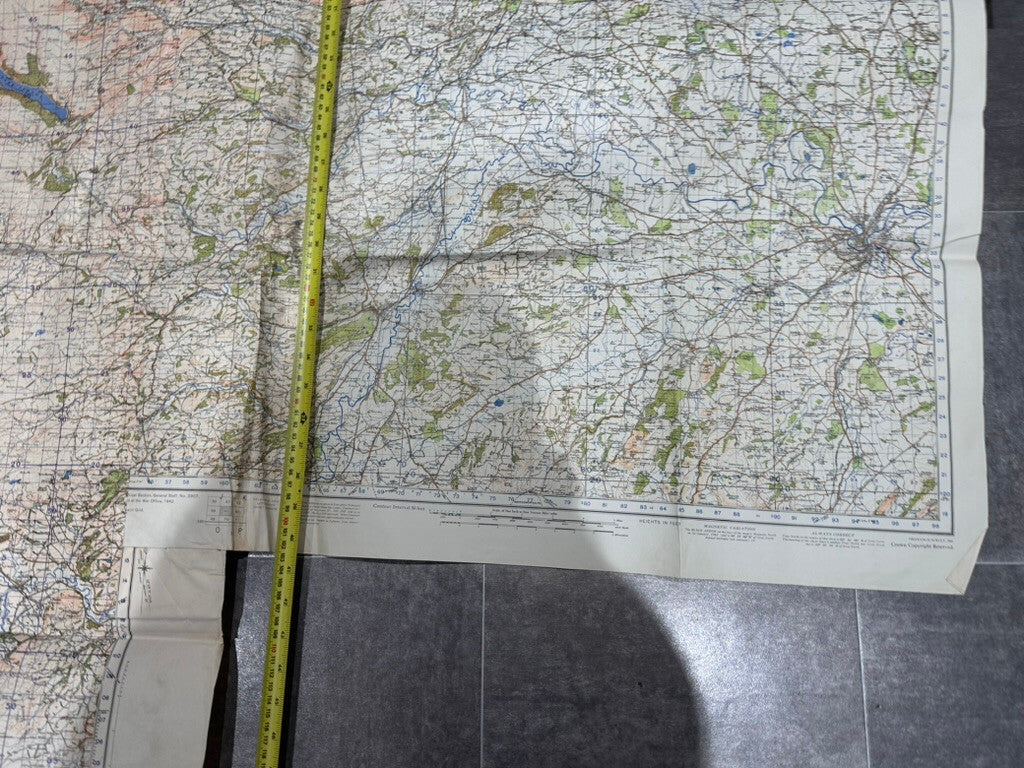 Original WW2 British Army GSGS Map of England & Wales 4/5 Maps Combined Together - The Militaria Shop