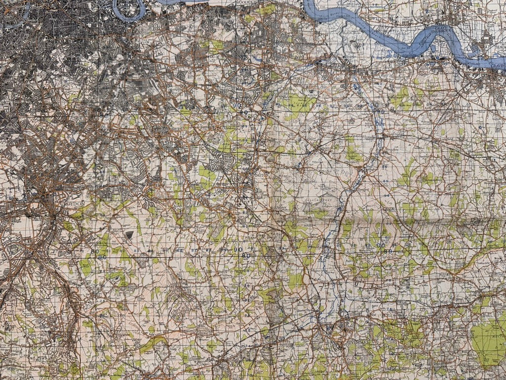 Original WW2 British Army GSGS OS Map of Great Britain - S.E London & Sevenoaks - The Militaria Shop