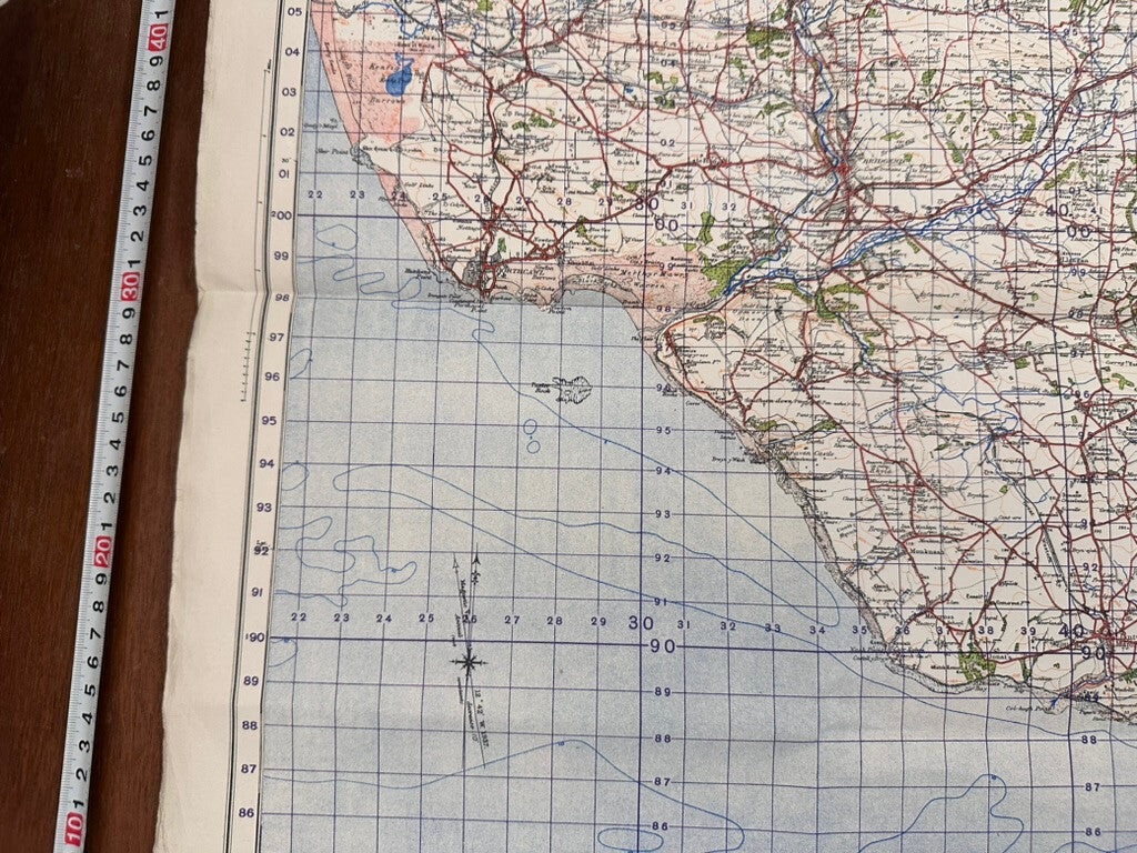 Original WW2 British Army GSGS OS Map of Wales - Pontypridd & Barry - The Militaria Shop