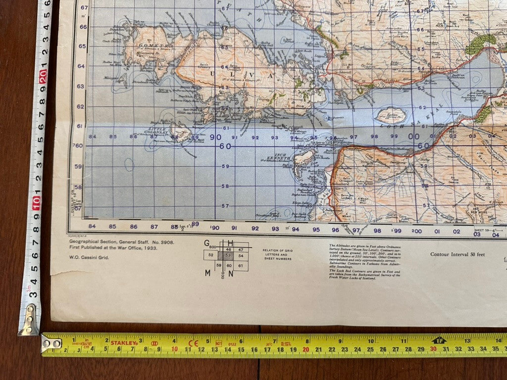 Original WW2 British Army GSGS Map of Scotland - Sound of Mull - The Militaria Shop