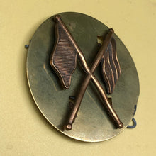 Load image into Gallery viewer, Original WW2 British Army Brass Signallers Flag Sleeve Badge - The Militaria Shop