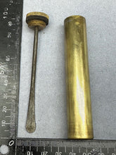Load image into Gallery viewer, Original WW1 British Army SMLE Enfield Brass Oil Bottle - H.J&S - The Militaria Shop