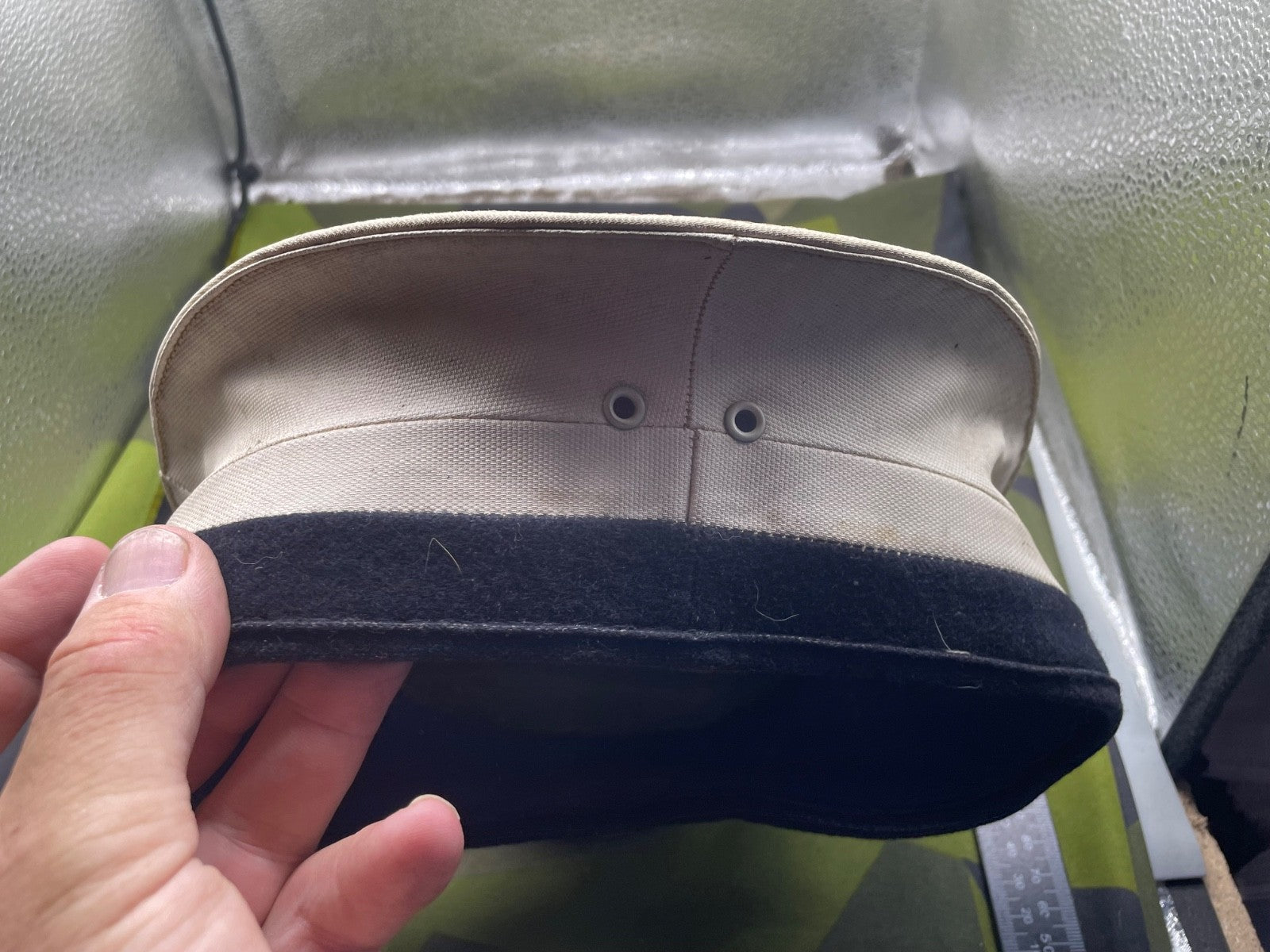 Vintage British Royal Navy Ratings White Cap - Size 56cm - The Militaria Shop