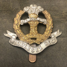 Load image into Gallery viewer, Original WW2 British Army Cap Badge - Middlesex Regiment - The Militaria Shop