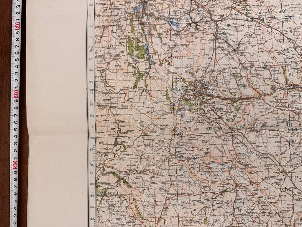 Original WW2 British Army GSGS OS Map of England - Buxton & Matlock - The Militaria Shop