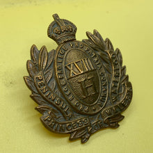Load image into Gallery viewer, Original WW1 British Army Cap Badge - 18th Hussars (Princess of Wales's) - The Militaria Shop