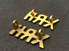 Load image into Gallery viewer, Original WW1 British Army Brass Shoulder Titles - 10th Royal Hussars XRH - The Militaria Shop