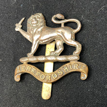 Load image into Gallery viewer, Genuine WW2 British Army Brass Cap Badge - Herefordshire Light Infantry - The Militaria Shop