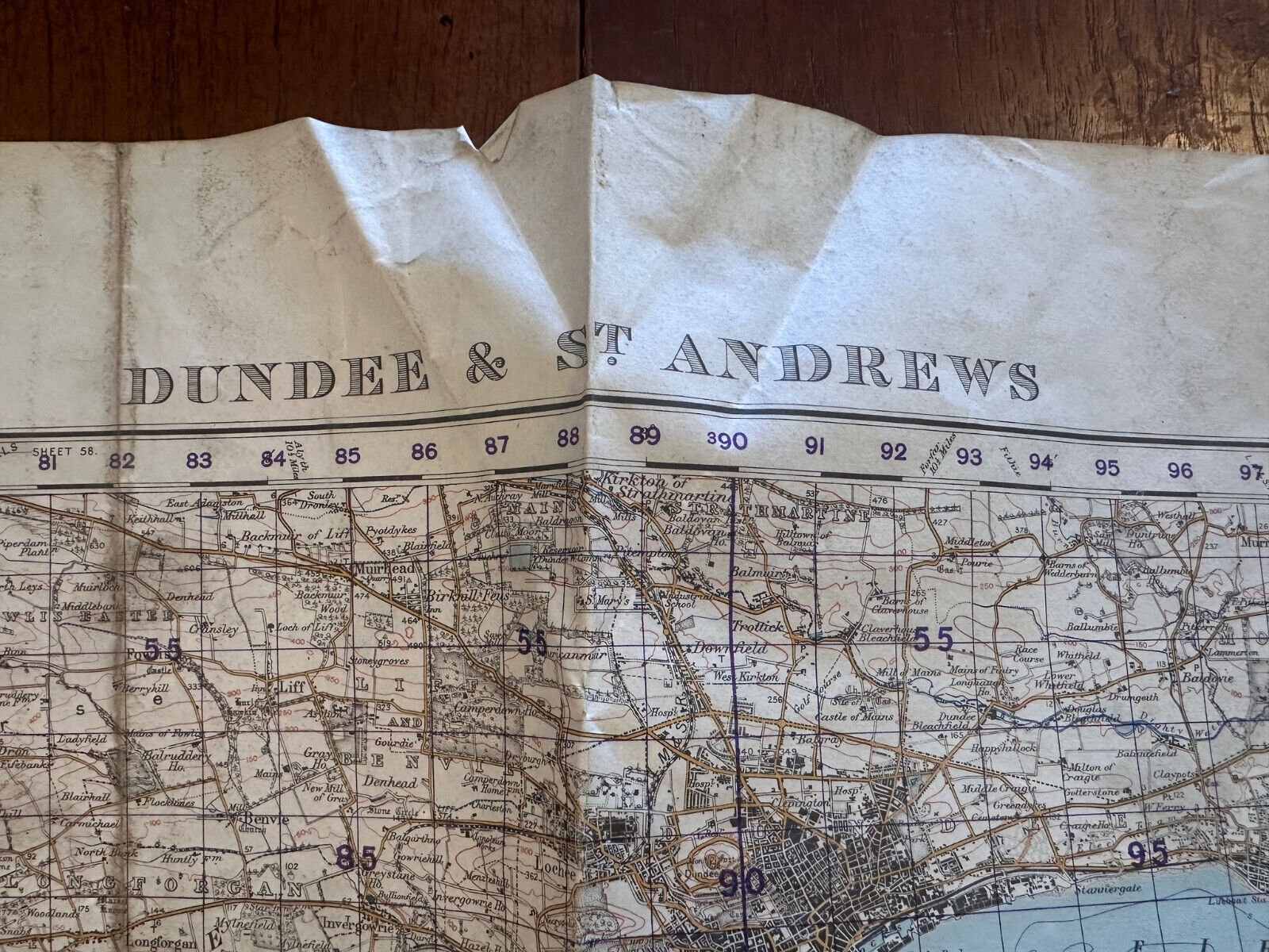 Original WW2 British Army GSGS Map of Scotland - Dundee & St Andrews - The Militaria Shop