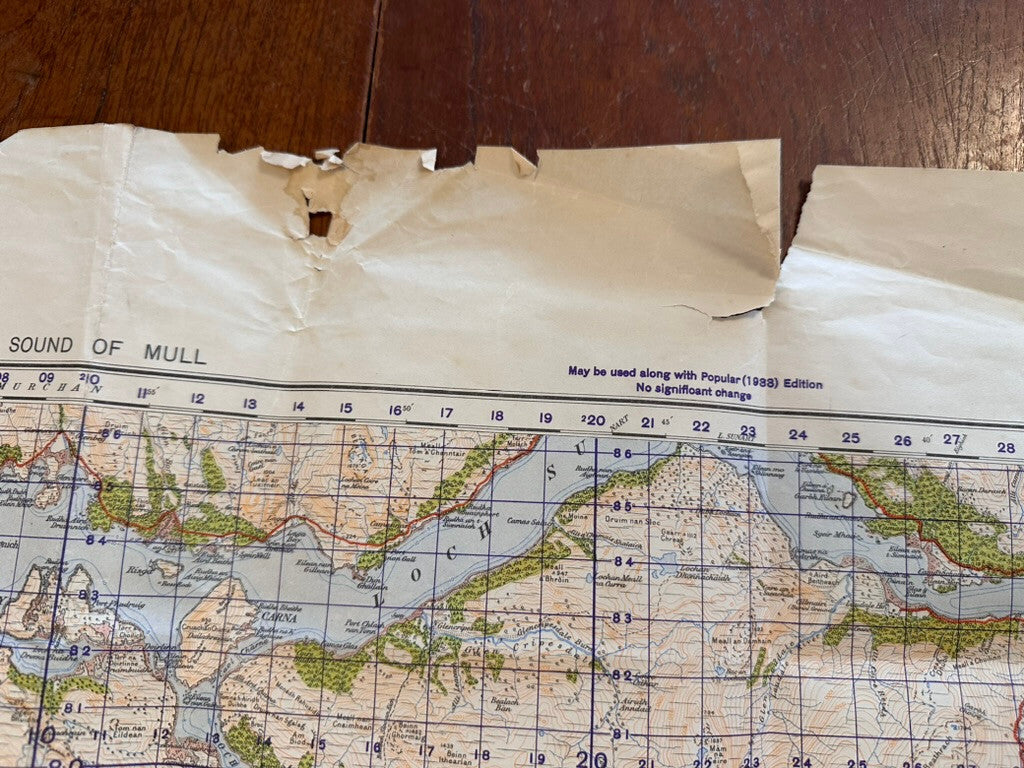 Original WW2 British Army GSGS Map of Scotland - Sound of Mull - The Militaria Shop