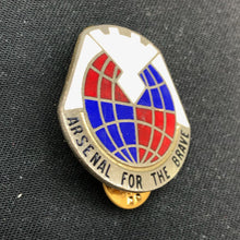 Charger l'image dans la galerie, Vintage Enamel Pin - US Army Material Command - "Arsenal for the Brave" - The Militaria Shop