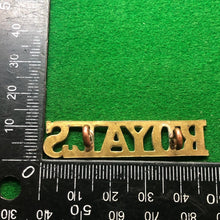 Load image into Gallery viewer, Original WW2 British Army Brass Shoulder Title - The Blues & Royals - The Militaria Shop