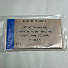 Load image into Gallery viewer, British Army NBC Detector Paper Chemical Agent NO2 MK 2 Liquid One Colour - The Militaria Shop