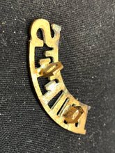 Load image into Gallery viewer, Original WW2 British Army Brass Shoulder Title - The Buffs - The Militaria Shop