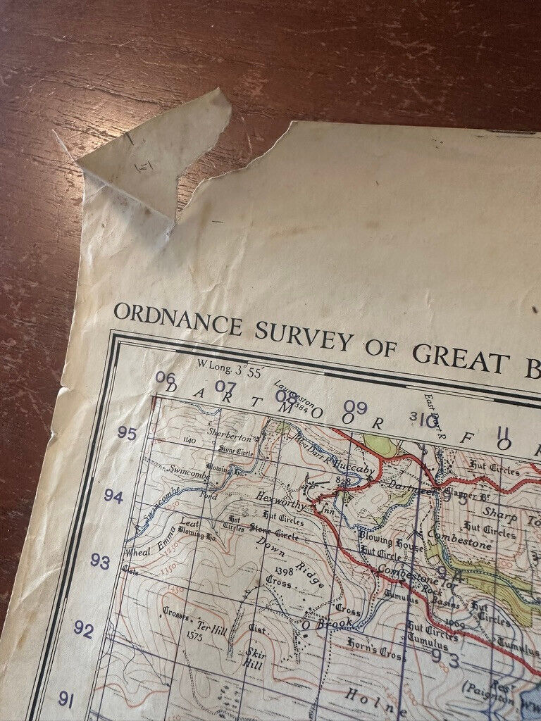 Original WW2 British Army GSGS OS Map of England & Wales - Torquay - The Militaria Shop