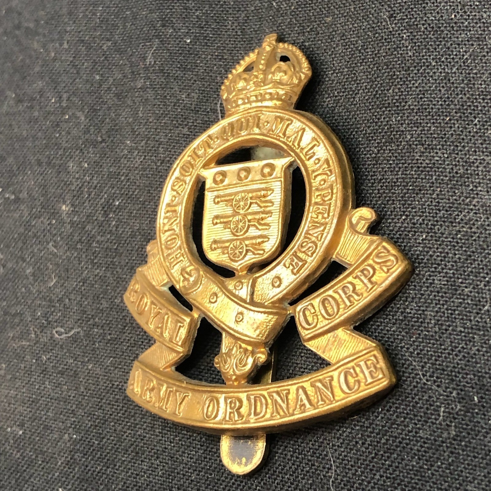 Original WW2 British Army Cap Badge - Royal Army Ordnance Corps - The Militaria Shop