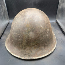 Load image into Gallery viewer, Original British/Canadian Army WW2 Mk3 Turtle High Rivet Combat Steel Helmet - The Militaria Shop