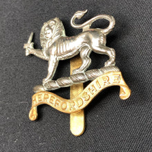 Load image into Gallery viewer, Original WW1 British Army Cap Badge - Herefordshire Light Infantry - The Militaria Shop