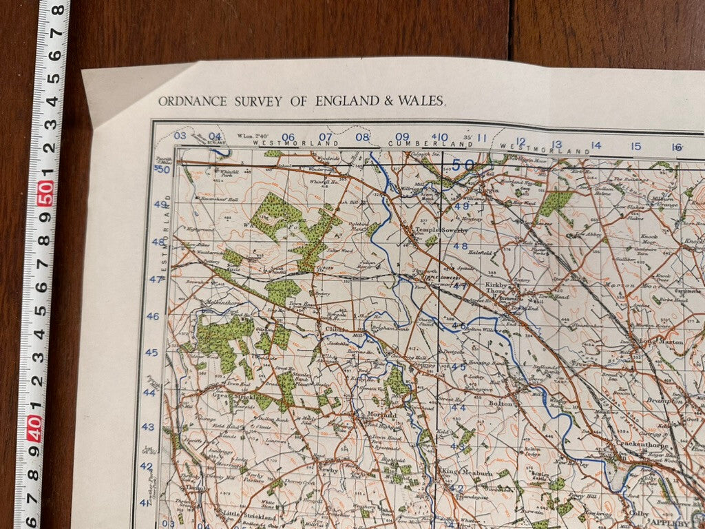 Original WW2 British Army GSGS OS Map of England - Kirkby Stephen & Appleby - The Militaria Shop