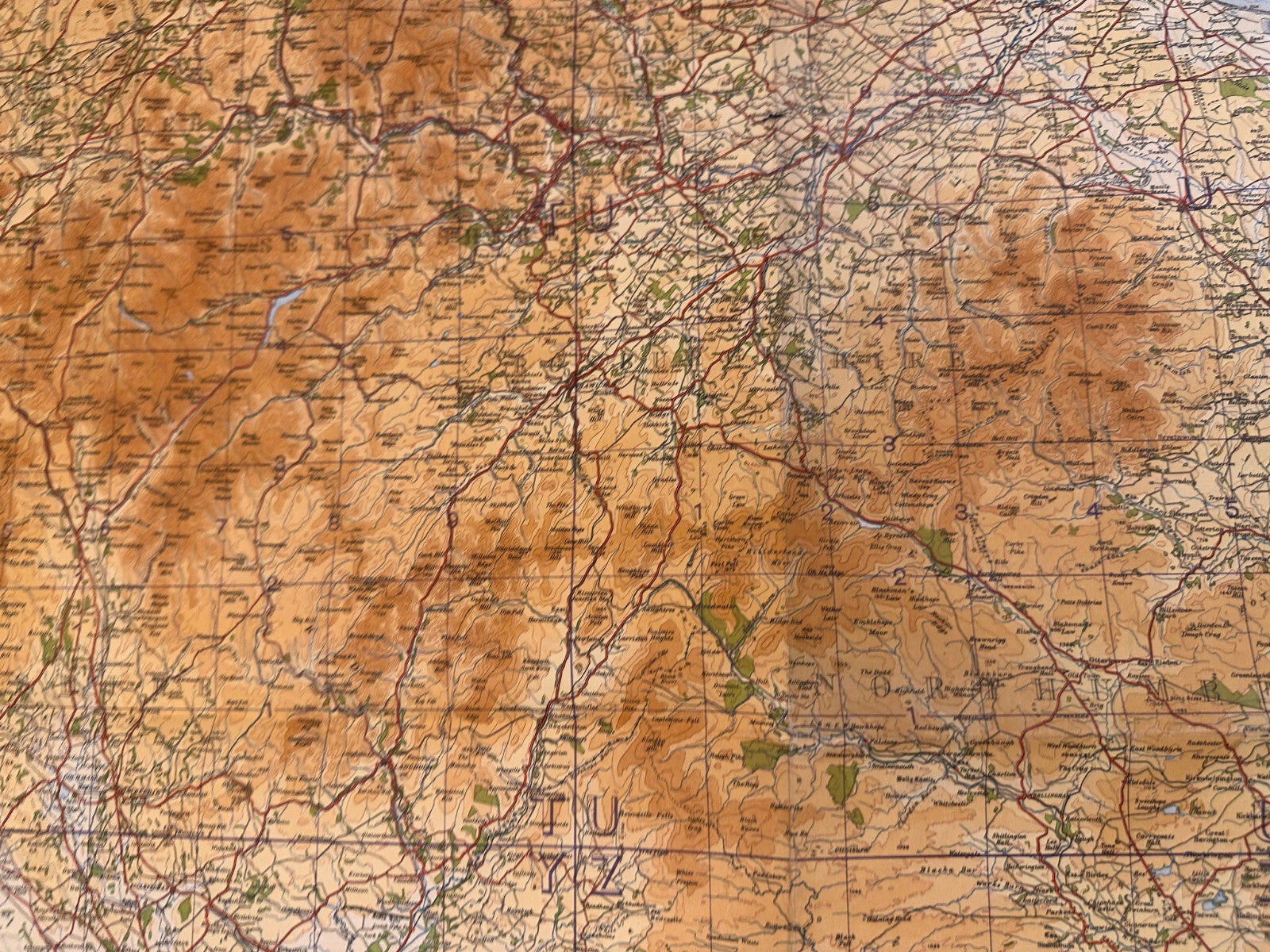 Original WW2 British Army RAF Navy Base Map of England - Border of Scotland - The Militaria Shop