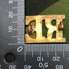 Load image into Gallery viewer, Genuine British Army WW1 Brass Shoulder Title - Royal Engineers - The Militaria Shop