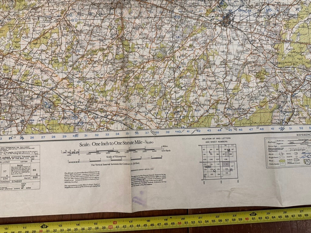 Original WW2 British Army GSGS OS Map of Great Britain - Chatham & Maidstone - The Militaria Shop