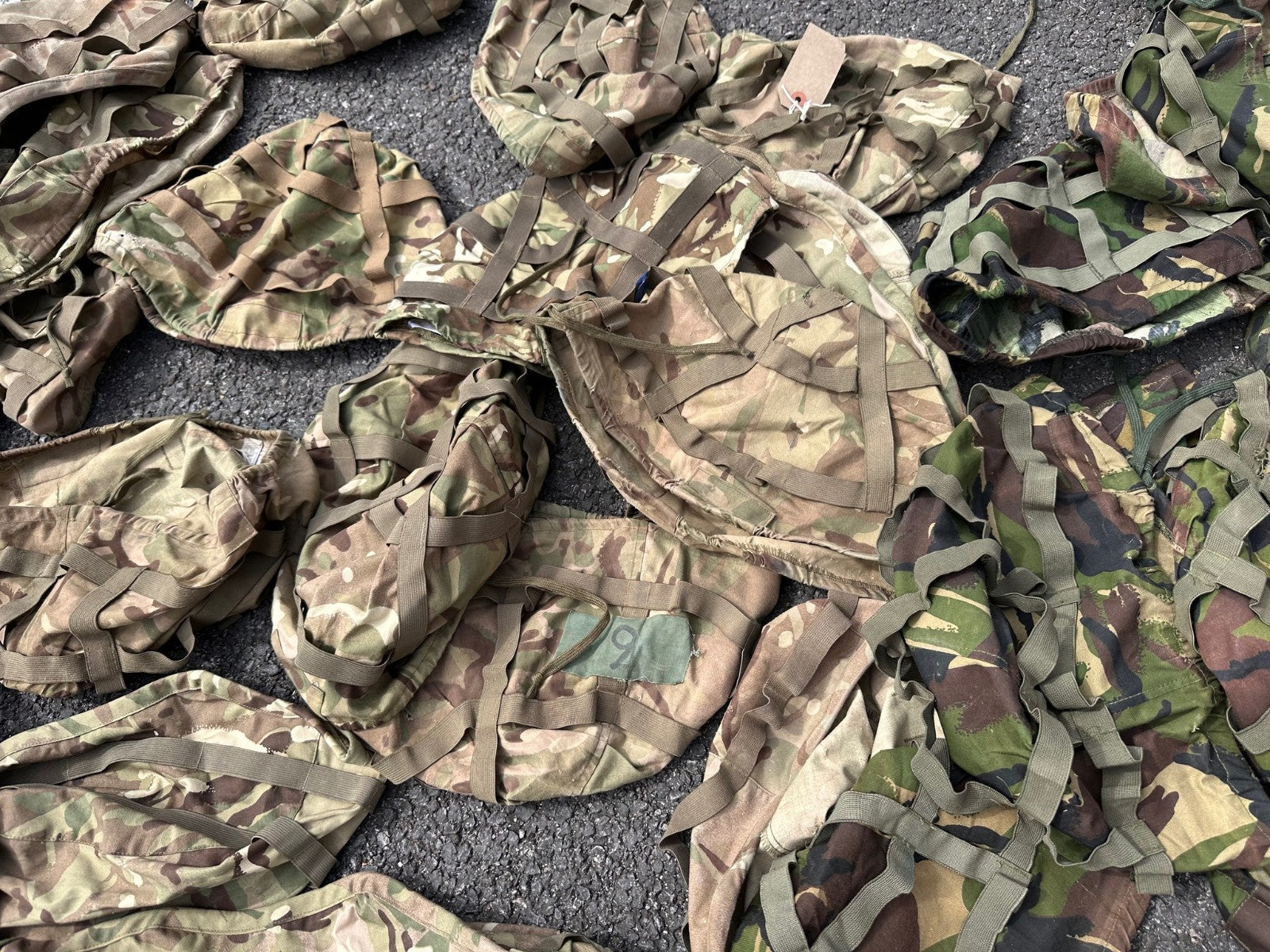 DEALER BULK LOT - 26x MTP 24x DPM Camouflaged Covers Mk6 Mk7 Mixed Sizes - The Militaria Shop