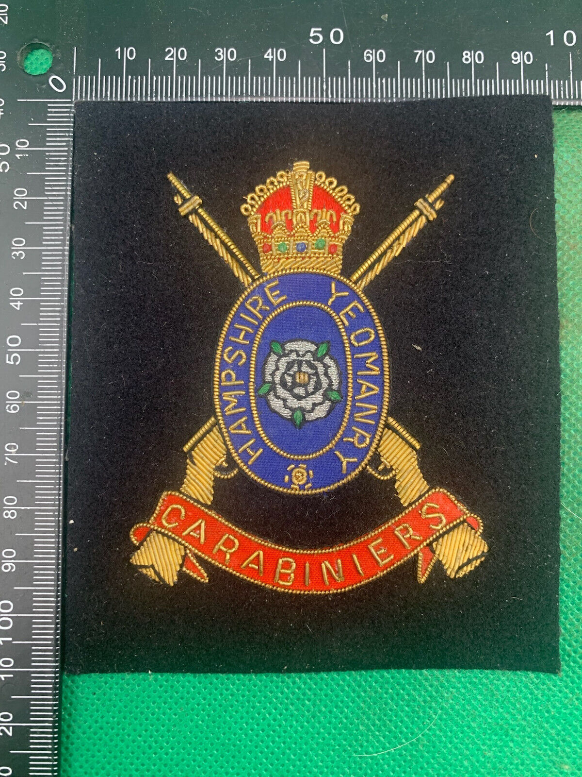 British Army Bullion Embroidered Blazer Badge - Hampshire Yeomanry Carabiniers - The Militaria Shop
