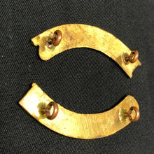 Load image into Gallery viewer, Original WW1/WW2 British Army Red Cross Carmarthen Brass Shoulder Title Set - The Militaria Shop