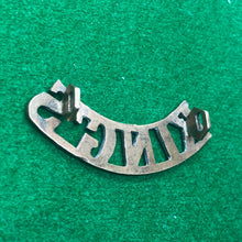 Load image into Gallery viewer, Original WW2 British Army Brass Shoulder Title - King's (Liverpool) Regiment - The Militaria Shop